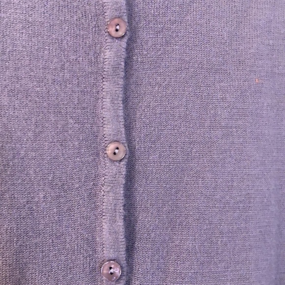 Vintage Kathie Lee Lavender Sz L Pit to Pit 22 3/4” Cardigan Sweater Acylic Soft - Picture 4 of 15